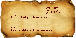 Füleky Dominik névjegykártya